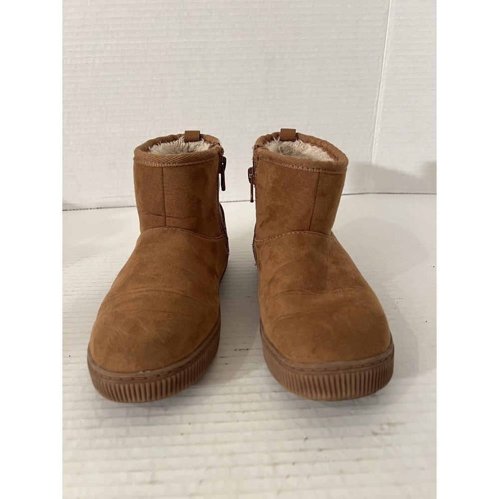 Cat & Jack Shoes Girl's Size‎ 12 Arlo Zipper Shearling Style Boots Brown